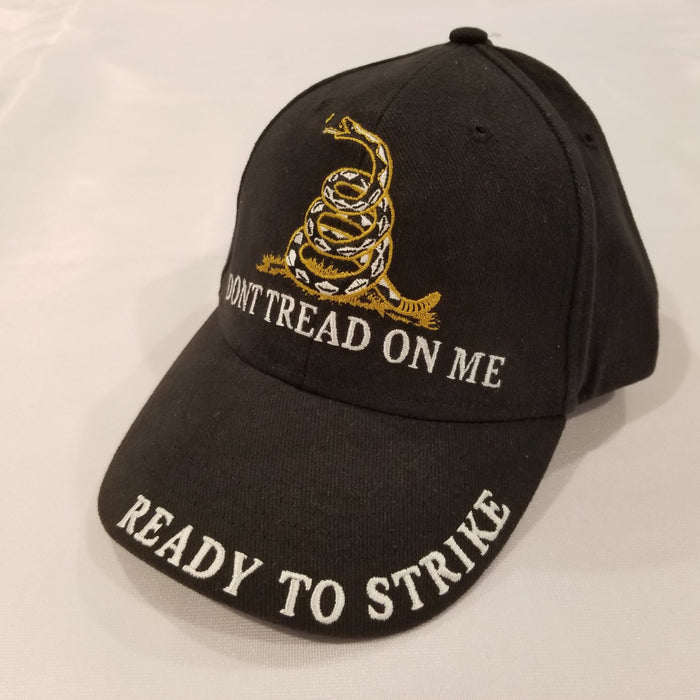 black cap with the don't tread on me insignia