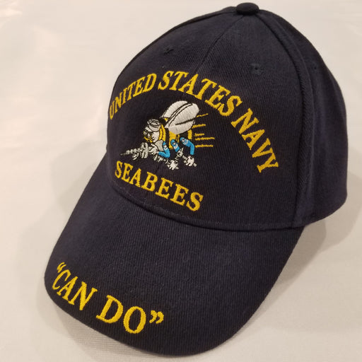 blue seabees navy embroidered hat