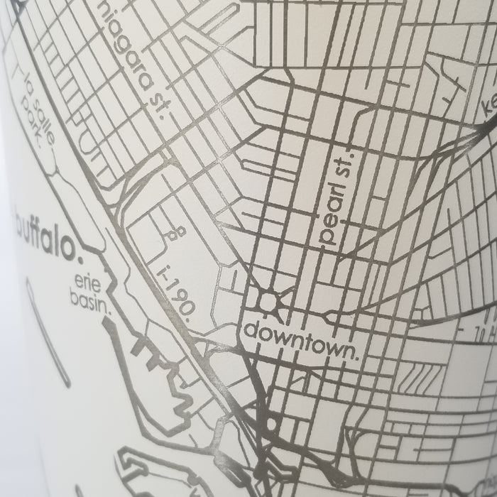 Buffalo NY Map 20 oz Insulated White Tumbler