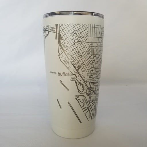 Buffalo NY Map 20 oz Insulated White Tumbler