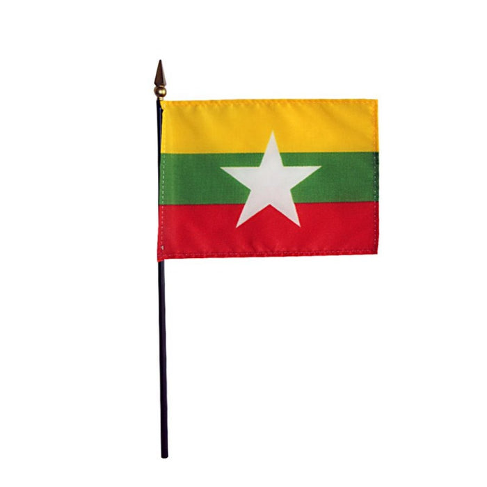 4x6" Myanmar (Burma) Stick Flag
