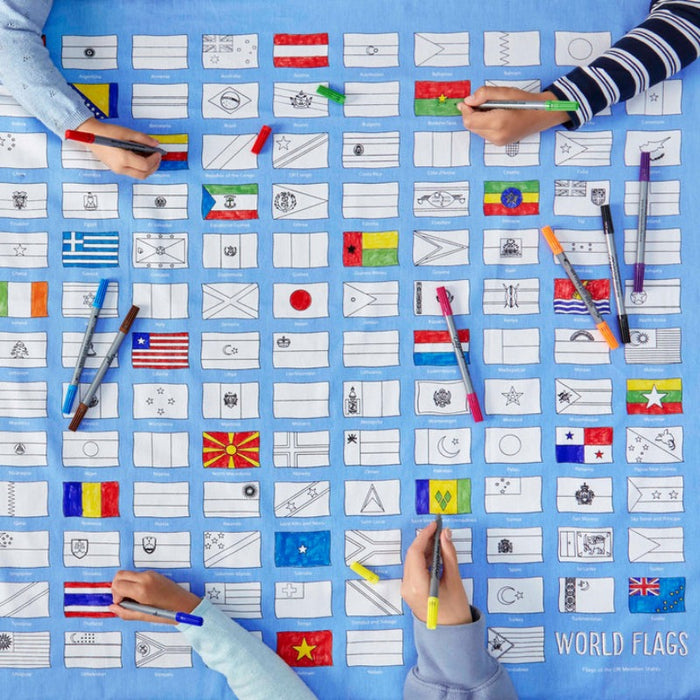 World Flags Tablecloth – Color & Learn is fun for all ages