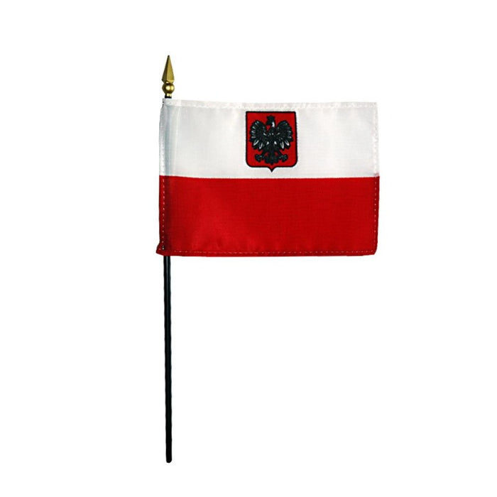 4x6" Poland with Eagle Stick Flag