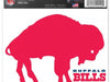 clear decal background with red standing buffalo and the words "buffalo bills" in the corner