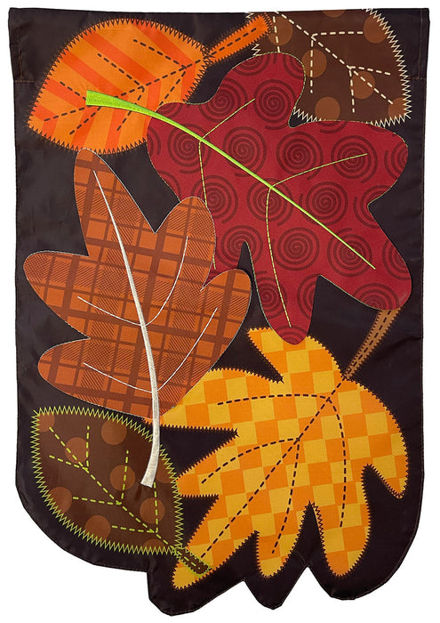 Fallen Leaves Shaped Applique Garden Flag
