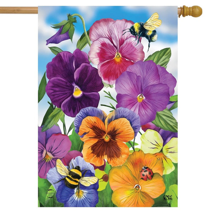 Pansies Banner Flag
