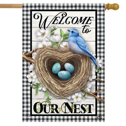 Welcome to Our Nest Banner Flag