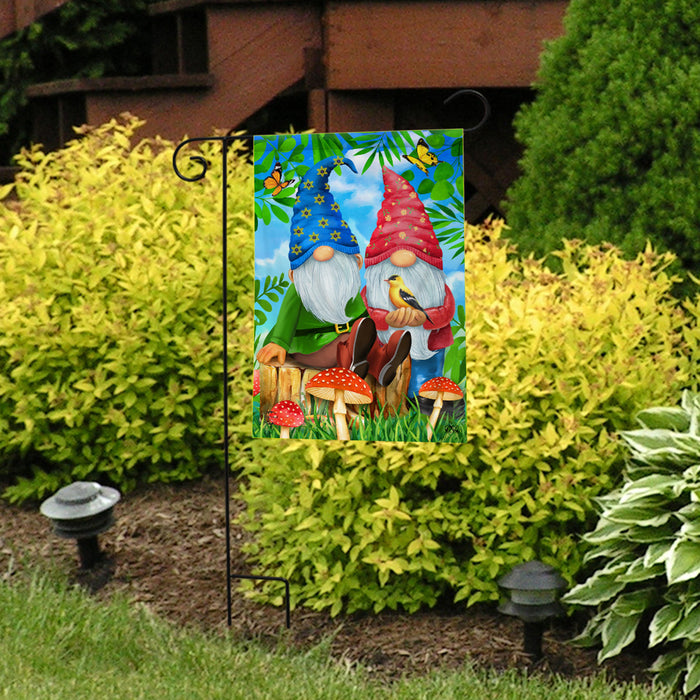 Gnome Sweet Gnome Garden Flag in use