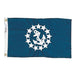 BLUE FLAG WITH EMBROIDERED STARS AND ANCHOR