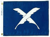 BLUE FLAG WITH WHITE FEATHER PENS IN THE CENTER