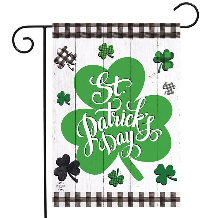Checkered St. Pat's Shamrocks Garden Flag