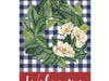 American Magnolia Wreath Burlap Banner Flag