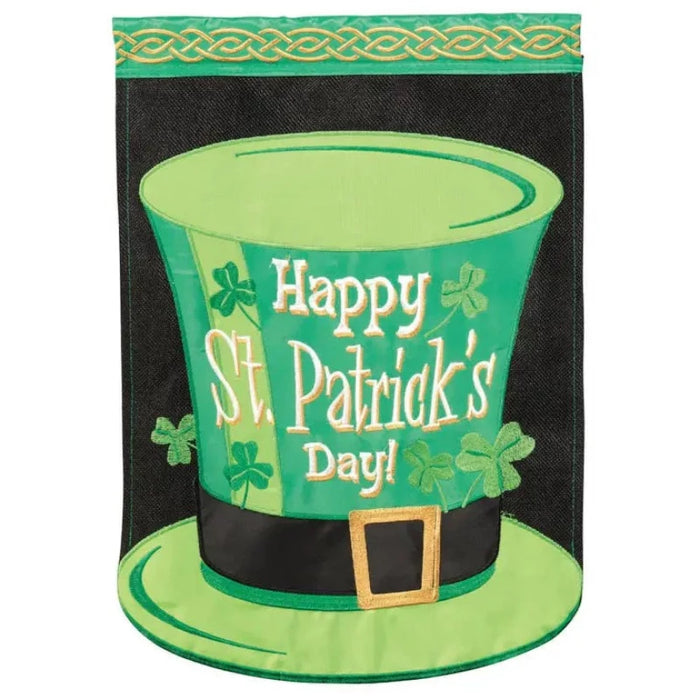 St. Patrick's Hat Applique Banner Flag