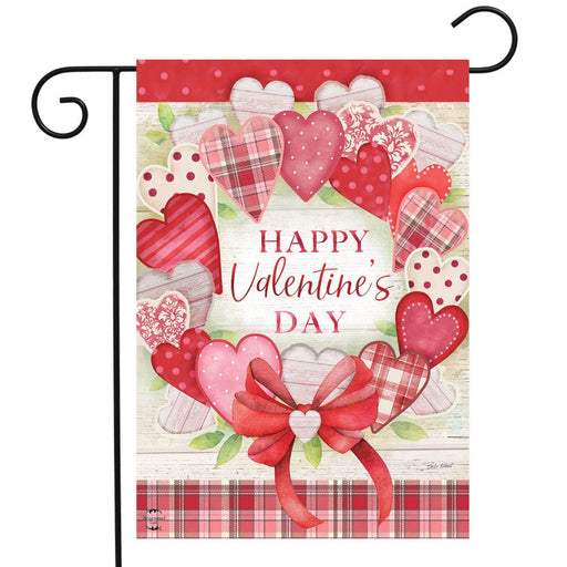 Valentine's Day Wreath Garden Flag
