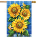Blue Sunflowers Banner Flag