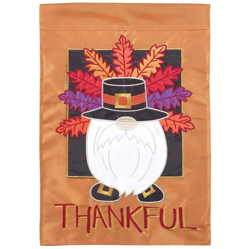 Thanksgiving Gnome Applique Garden Flag