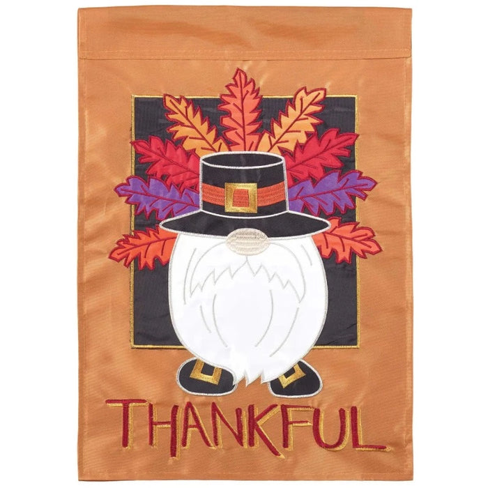Thanksgiving Gnome Applique Garden Flag