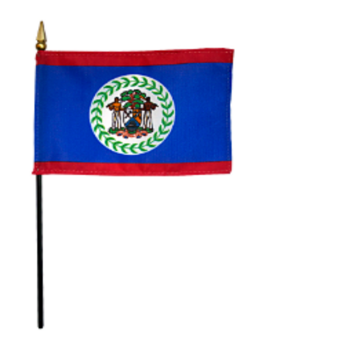 4x6" Belize Stick Flag