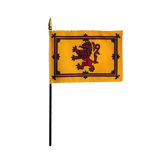 4x6" Scotland Rampant Lion Stick Flag