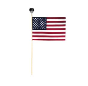 12x18" USA Stick Flag with Solar Light