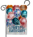 Happy Birthday Metallic Balloons Garden Flag