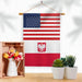 USA Poland Friendship Banner Flag can be used indoors or outside, dowel not included