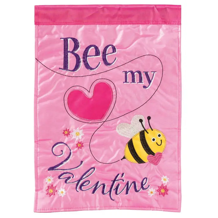 Bee My Valentine Applique Garden Flag