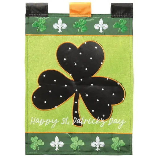 Fleur De Shamrock Applique Banner Flag