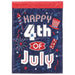 Happy 4th of July Fireworks Applique Garden Flag