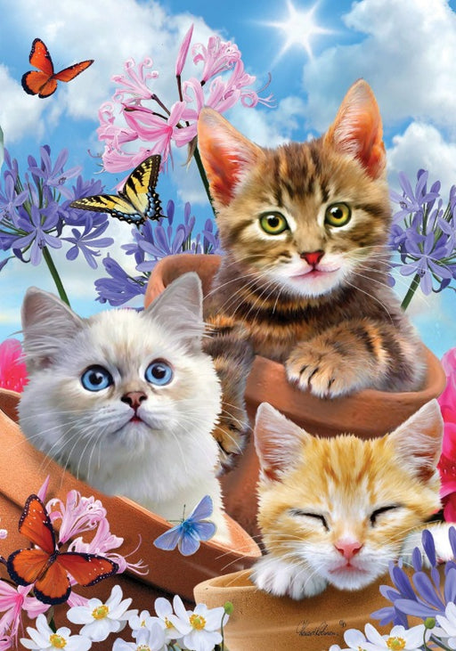 Kittens & Flowers Decorative Banner Flag