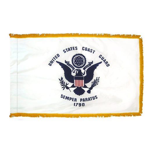 3x5' US Coast Guard Indoor Nylon Flag w/ Fringe