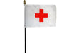 4x6" Red Cross Stick Flag