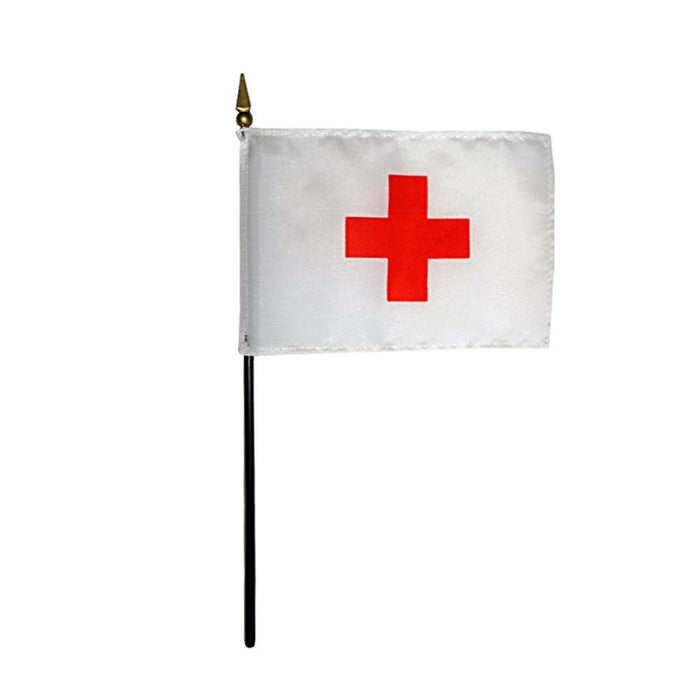 4x6" Red Cross Stick Flag