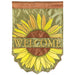 Welcome Sunflower Applique Garden Flag