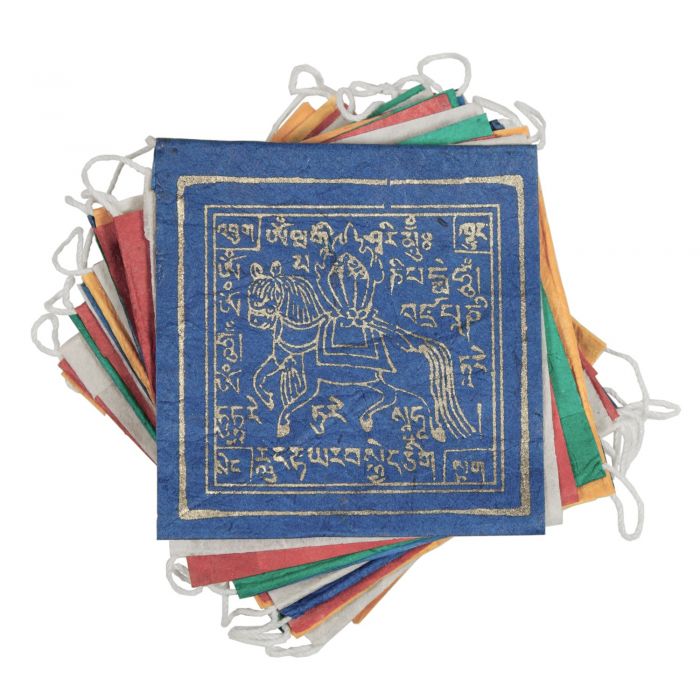 8' Windhorse Paper Prayer Flag String