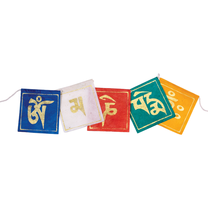 Short Paper Prayer Flag: Sacred Mantra