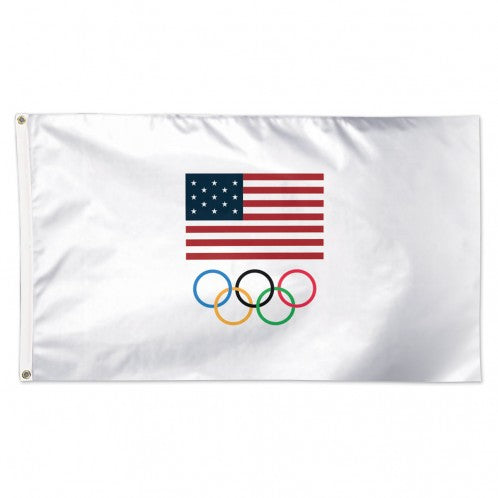 3x5' Team USA Olympics White Polyester Flag