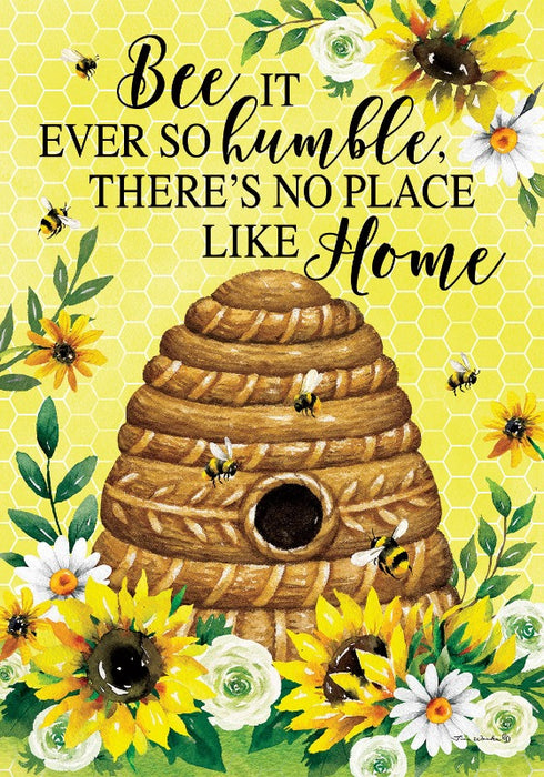 Bee Skep Double-Sided Garden Flag