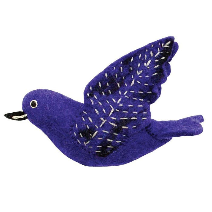 Purple Martin Wild Woolies Bird Ornament