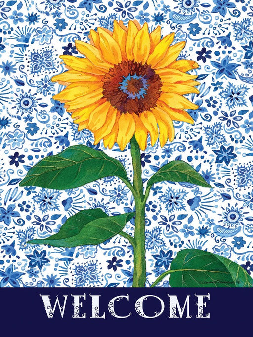 Sunflower on Blue Garden Flag