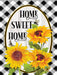 Sunflower Check Garden Flag