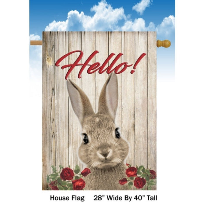Hello Bunny Banner Flag, HARDWARE NOT INCLUDED
