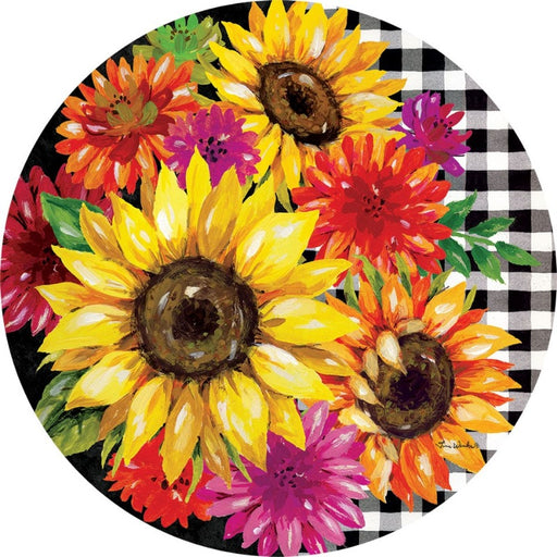 Gingham Sunflowers Stepping Stone