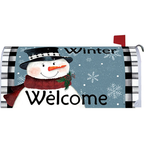 Black & White Snowman Mailbox Cover