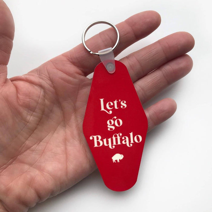 Let's Go Buffalo Retro Hotel Keychain