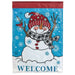 Polka Dot Hat Snowman Applique Garden Flag