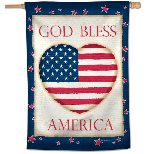 Patriotic Heart "God Bless America" Banner Flag