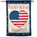 Patriotic Heart "God Bless America" Banner Flag