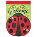Welcome Ladybug Shaped Burlap Applique Garden Flag