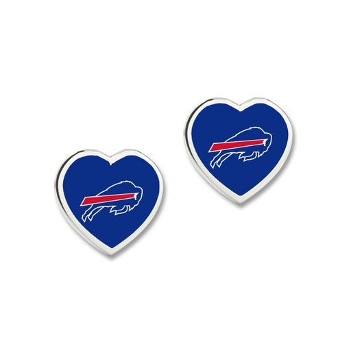 Buffalo Bills Heart Charm Post Earrings